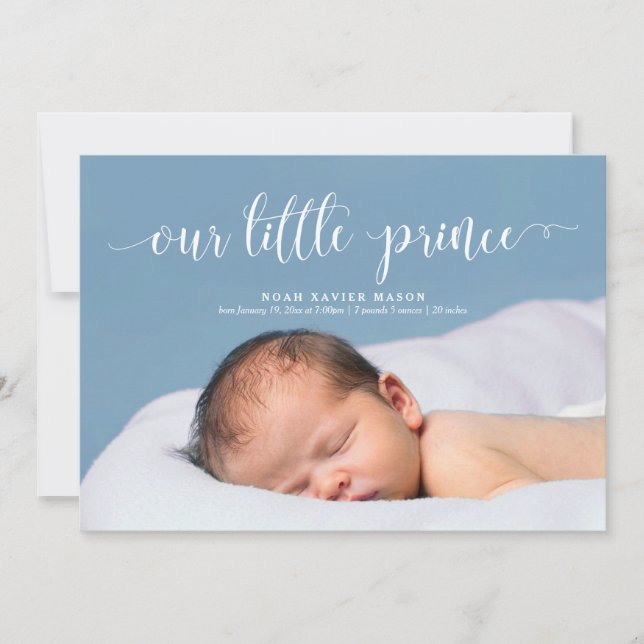 Notre petit Prince Faire-part de naissance de scri (Devant)