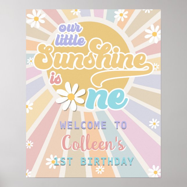 Notre petit soleil 1er anniversaire Poster de bien (Devant)