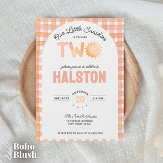 Notre Petit Soleil a Deux Ans | Invitation Anniver
