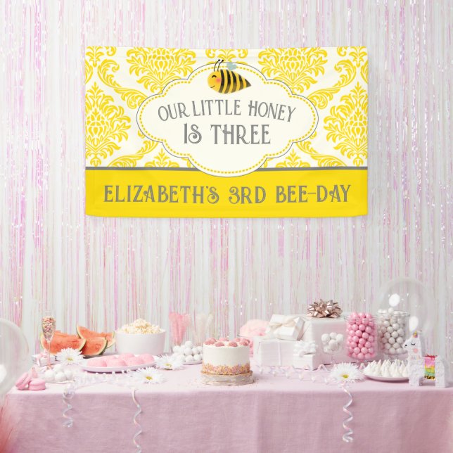 Notre petite abeille au miel Bannière d'anniversai (Fête)