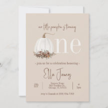 Notre Petite Citrouille Invitation d'anniversaire