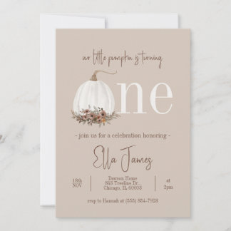 Notre Petite Citrouille Invitation d'anniversaire