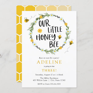 Notre petite invitation d'anniversaire d'abeilles