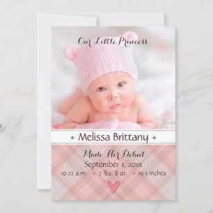 Notre petite princesse Baby Girl Faire-part de nai