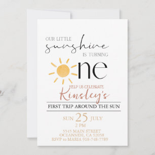 Notre petite Sunshine boho Invitation Anniversaire