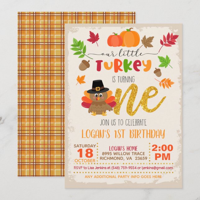 Notre petite Turquie tourne une invitation - P (Devant / Derrière)