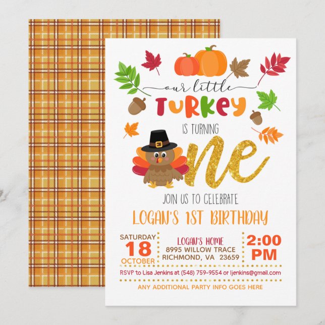 Notre petite Turquie tourne une invitation - WP (Devant / Derrière)