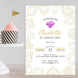 Notre Précieux Invitation d'anniversaire Gem Purpl