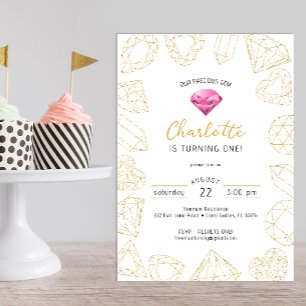 Notre Précieux Invitation d'anniversaire Gem Rose 