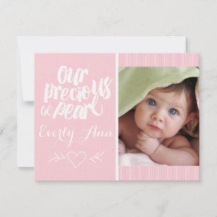 Notre Précieux Lil Pearl Baby Girl Faire-part