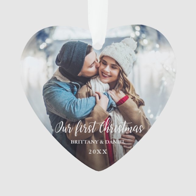 Notre premier coeur de rouge de photo de couples (devant)