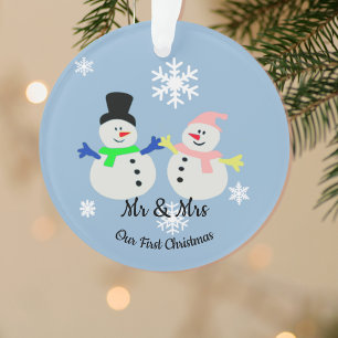 Notre premier couple de neige de Noël