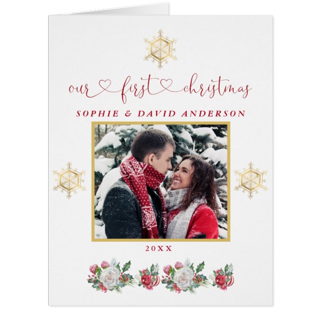Notre premier Mariage photo floral de Noël (Devant)