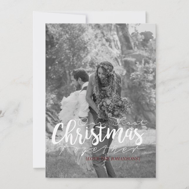 Notre premier Noël | Carte photo moderne (Devant)