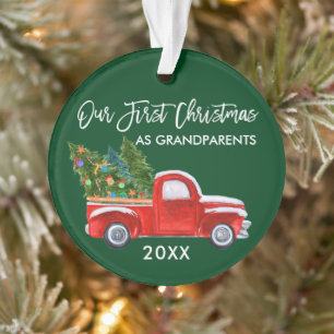 Notre premier Noël en grand-parents Camion vert