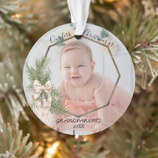 Notre Premier Noël En Grand-Parents| Photo de bébé (Arbre)