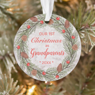 Notre premier Noël en grand-parents Photo Wreath
