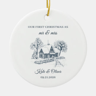 Notre premier Noël en tant que M. et Mme Ornement