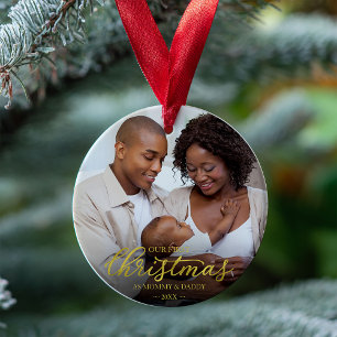 Notre premier Noël en tant que maman et papa or en
