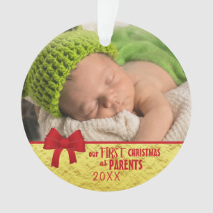 Notre premier Noël en tant que parents Bébé Photo