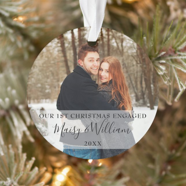 Notre premier Noël Engagé Couple 2 Photos (Arbre)