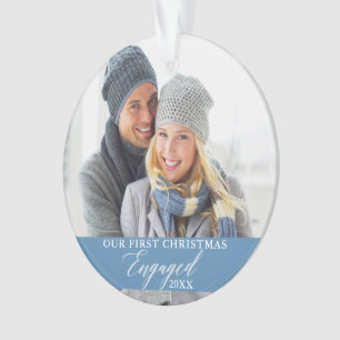 Notre premier Noël Engagé Photo Bleu clair