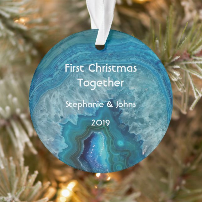 Notre premier Noël Ensemble Agate Geode Unique (Arbre)