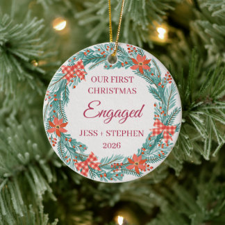 Notre Premier Noël Fiancés Ornement de Couronne