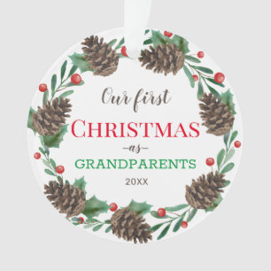 Notre premier Noël  Grands-parents  Pine Wreath