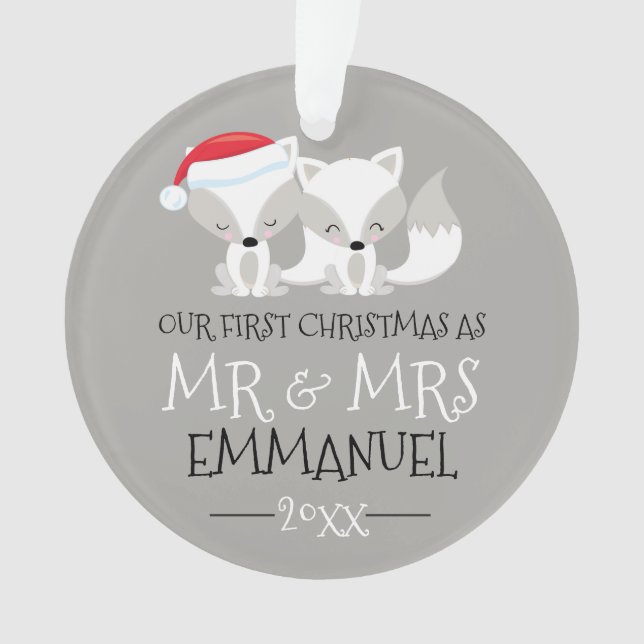 Notre premier Noël mignon Arctic Fox personnalisé (devant)