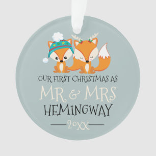 Notre premier Noël mignon Red Fox personnalisé