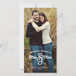 Notre premier Noël Monsieur & Madame Carte photo d