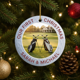 Notre Premier Noël Ornement de Golf pour Couple