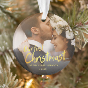 Notre Premier Noël Photo de Mariage Monsieur et Ma