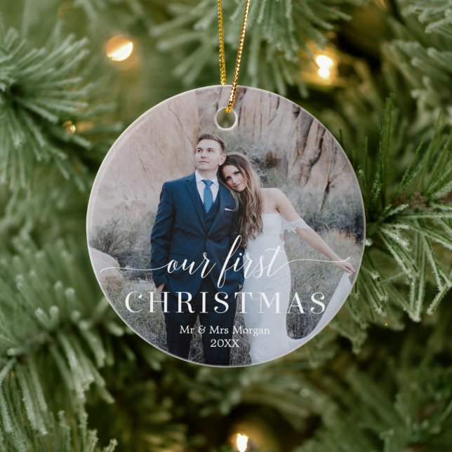 Notre premier ornement photo Mariage de Noël (Arbre)
