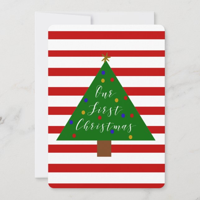 Notre première carte de Noël rouge et blanc (Devant)