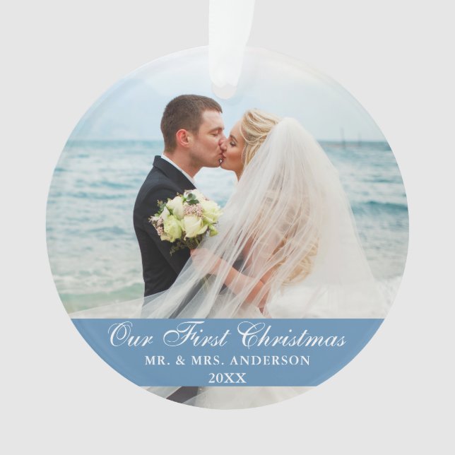 Notre première photo de Mariage bleu de Noël (devant)