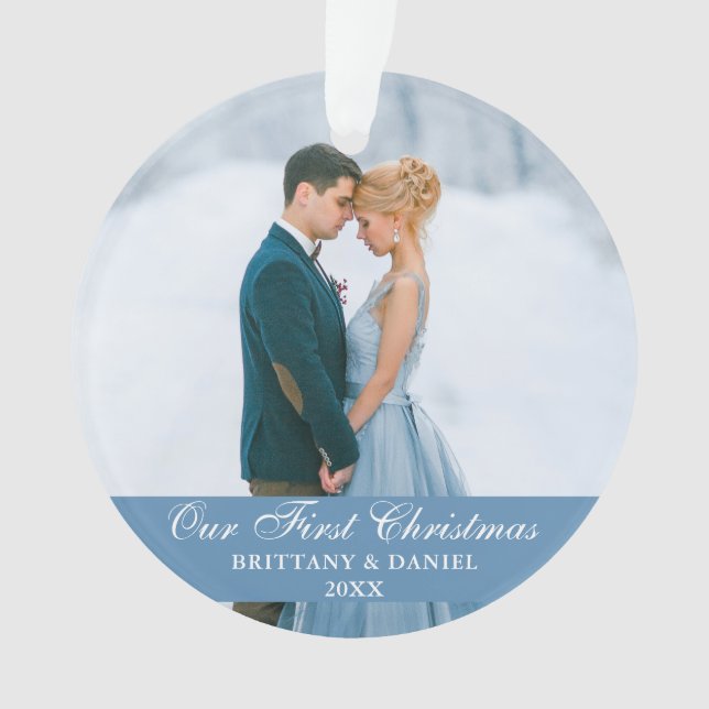 Notre première photo de Noël Blue Couple (devant)