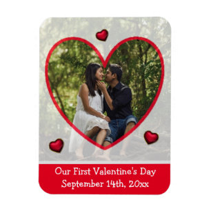 Notre première Saint Valentin Rappel Photo Magnet