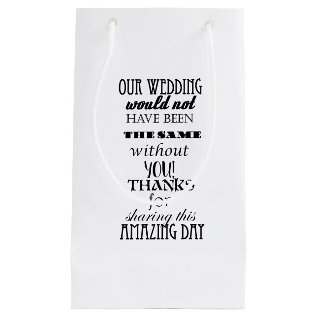 Notre Sac Cadeau Mariage - Petit, Lustré (Devant)