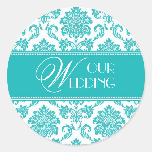 Notre Sticker Damask Turquoise Mariage (Devant)