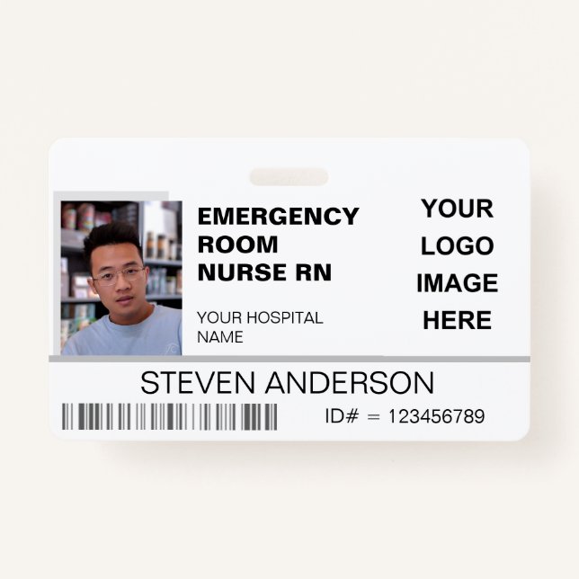 Notrufnummer RN Foto ID Hospital Logo Ausweis (Vorderseite)