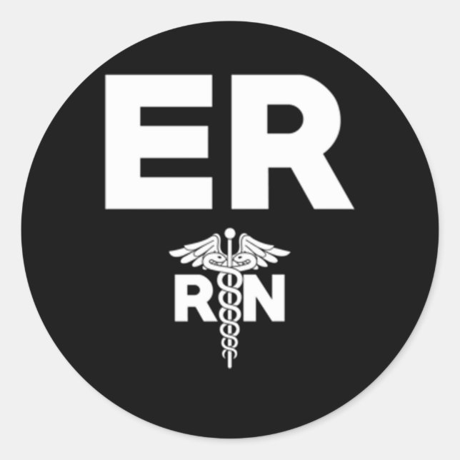 Notrufpersonal des Krankenkrankenhauses Runder Aufkleber (Vorderseite)