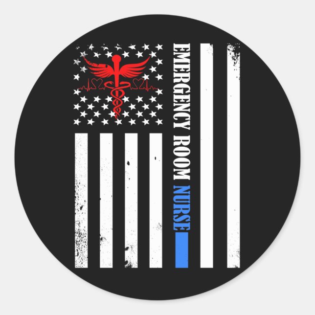 Notrufzentrale für US-Flagge Runder Aufkleber (Vorderseite)