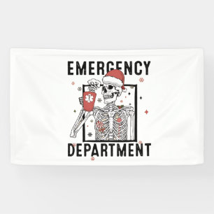 Notrufzentrale Skeleton Nursing Coffee Lover Banner