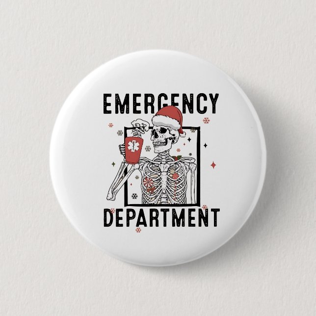 Notrufzentrale Skeleton Nursing Coffee Lover Button (Vorderseite)