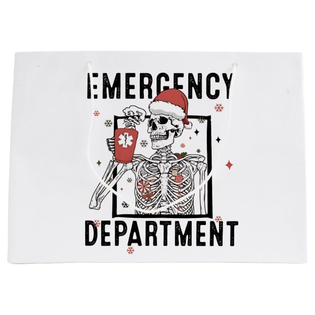 Notrufzentrale Skeleton Nursing Coffee Lover Große Geschenktüte (Vorderseite)