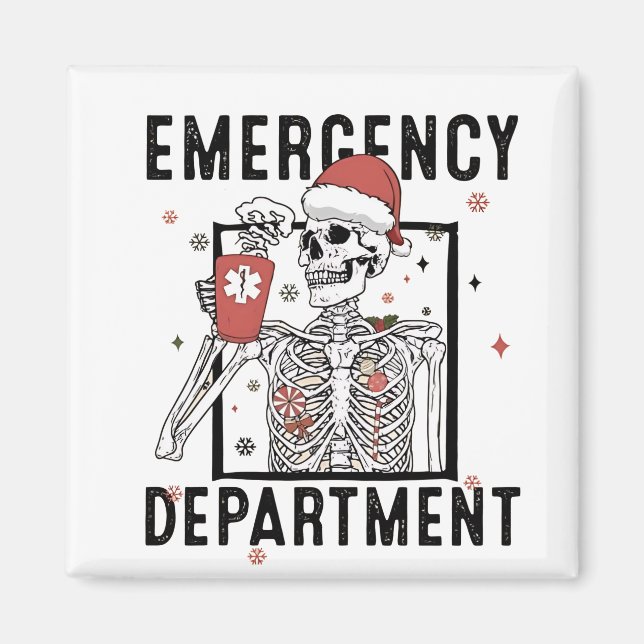 Notrufzentrale Skeleton Nursing Coffee Lover Magnet (Vorne)