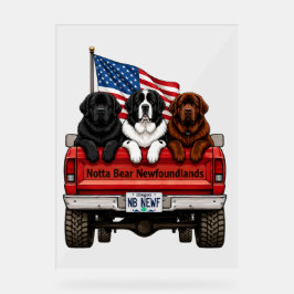 Notta Bear Newfoundlands – Patriotischer Pickup Acrylschild