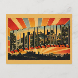 Nottingham England Vintage Reise Kunst Postkarte